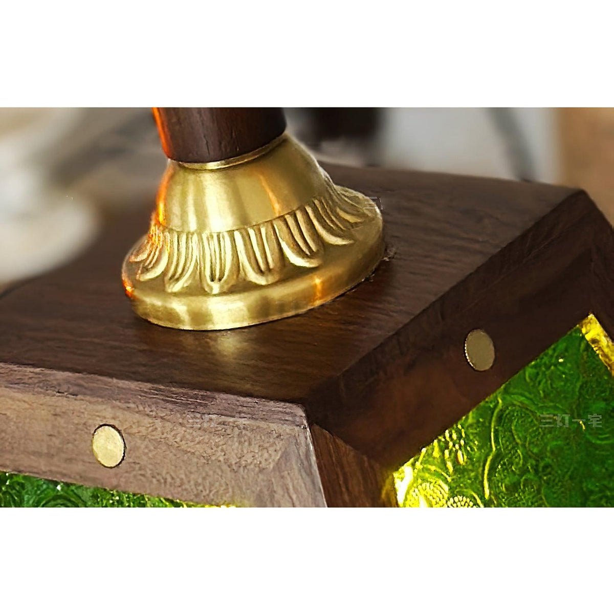 Zilten elegancia Vintage lámpara colgante de vidrio y madera