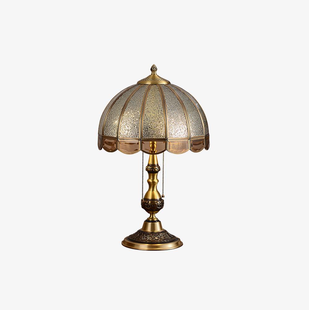 Brillix lámpara de mesa de vidrio y latón Glam