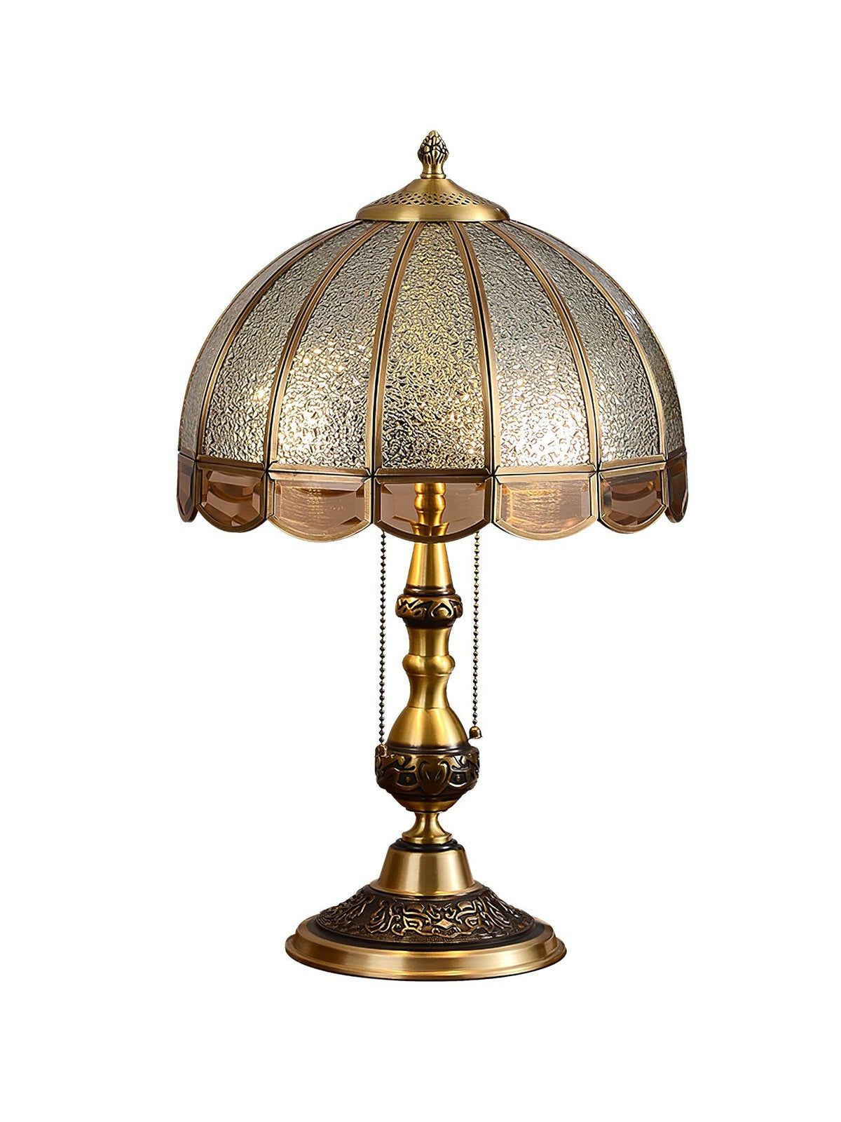 Brillix lámpara de mesa de vidrio y latón Glam
