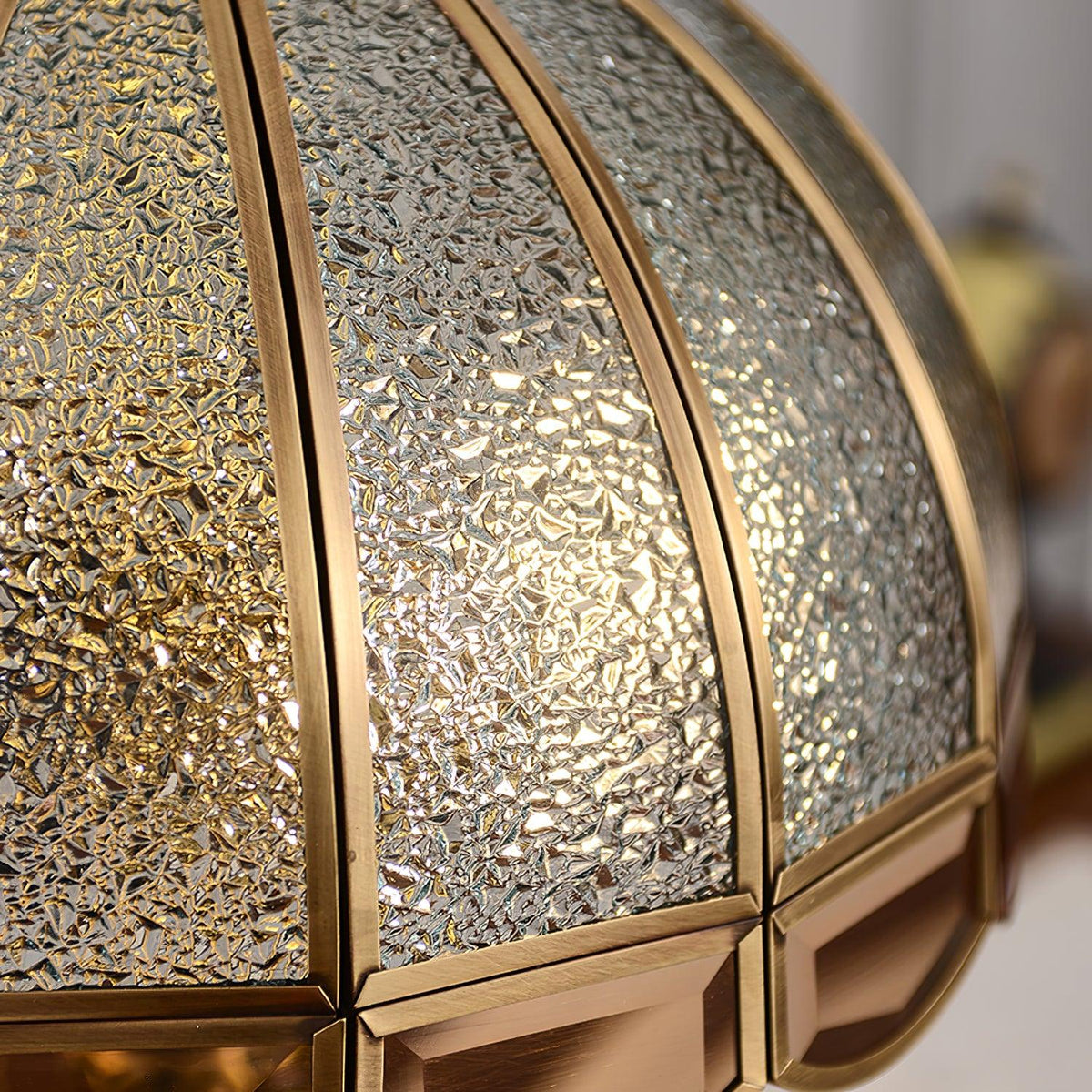 Brillix lámpara de mesa de vidrio y latón Glam
