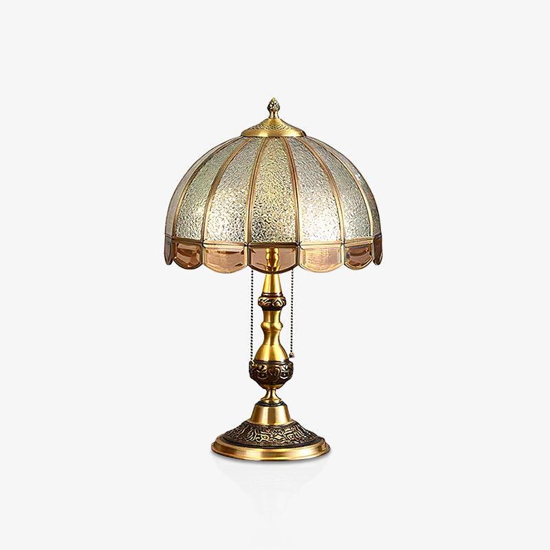 Brillix lámpara de mesa de vidrio y latón Glam