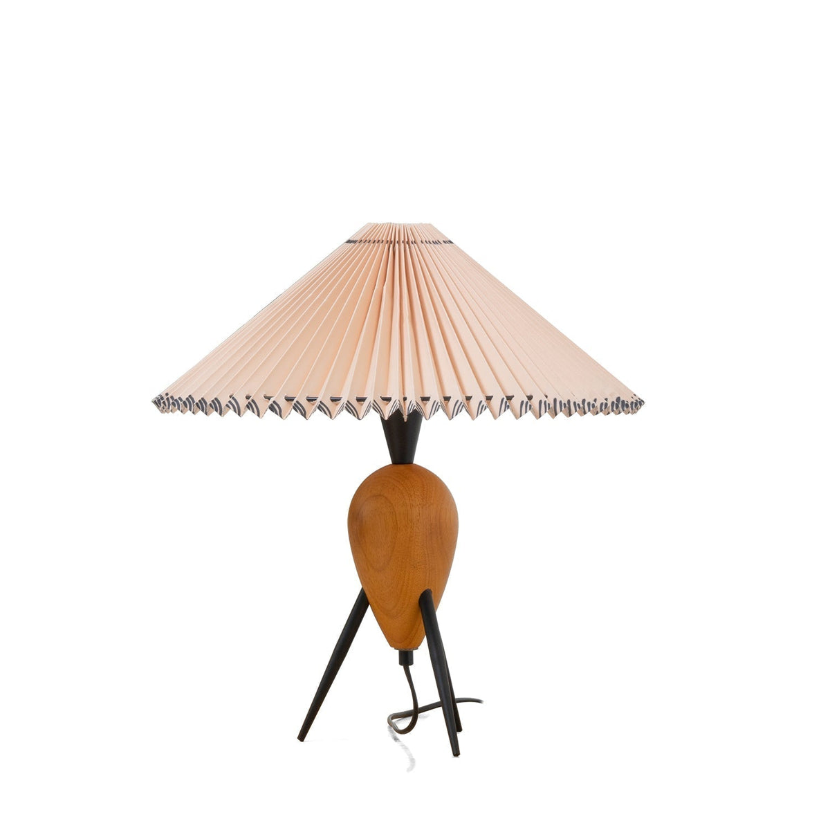 Elyse lámpara de mesa de madera y tejido