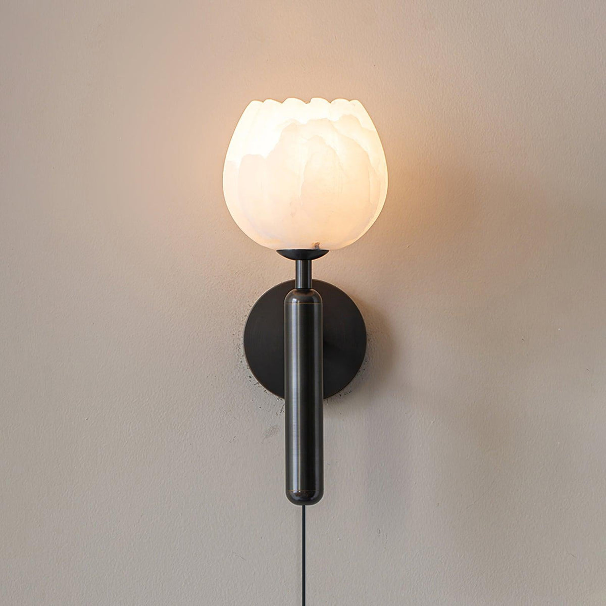 Ysoline aplique de pared en alabastro con enchufe enchufable