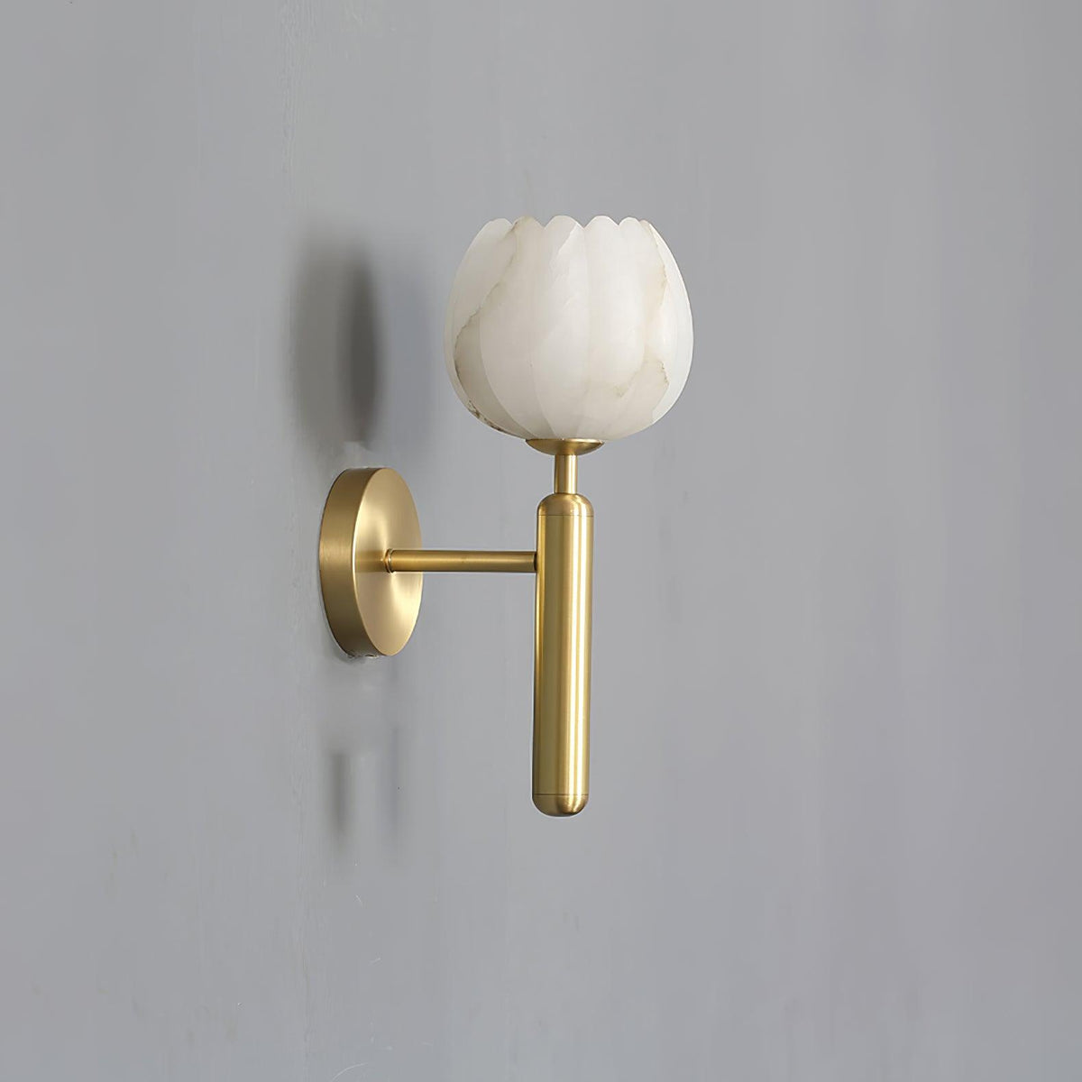 Nivarina aplique de pared Floral alabastro latón