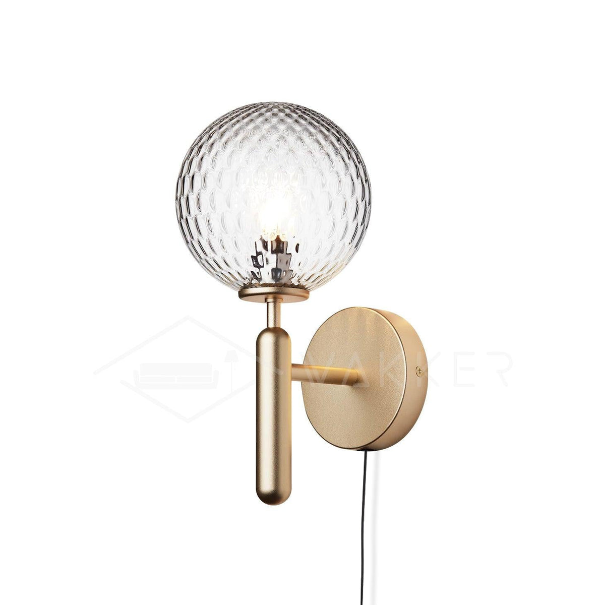 Kynlo aplique de pared con globos de vidrio claro estilo nórdico enchufable esfera