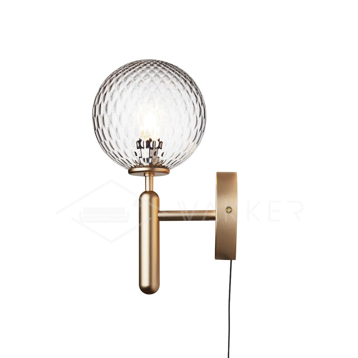 Kynlo aplique de pared con globos de vidrio claro estilo nórdico enchufable esfera
