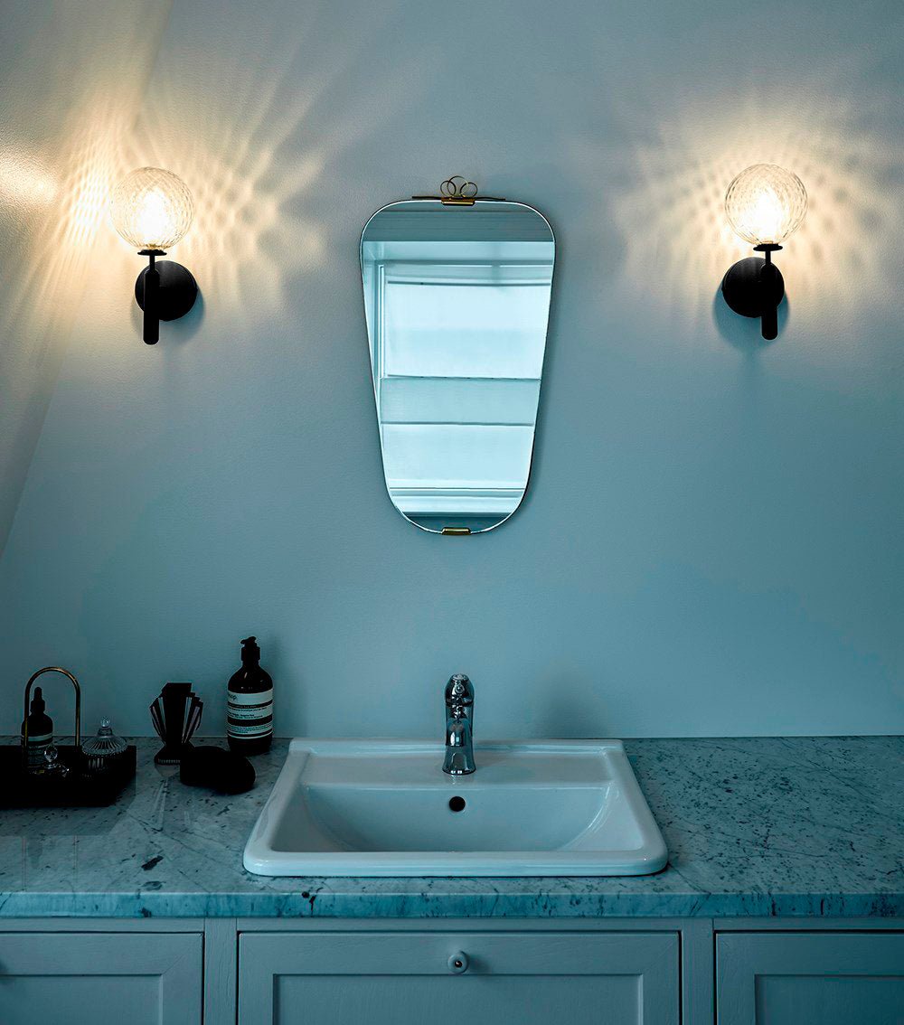Ilirila aplique de pared moderno minimalista de latón y vidrio