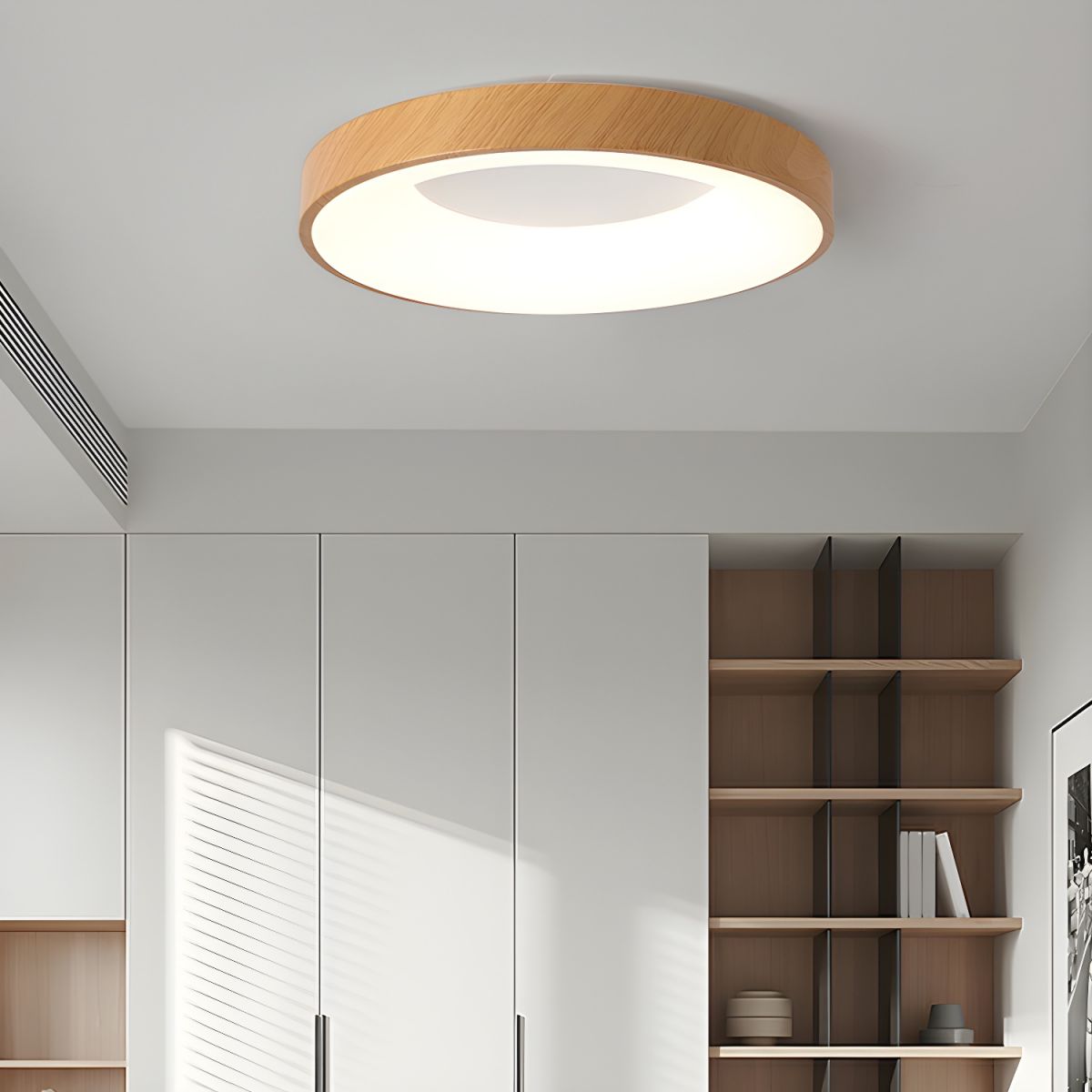 Javlen lámpara de techo moderna minimalista redondo de madera