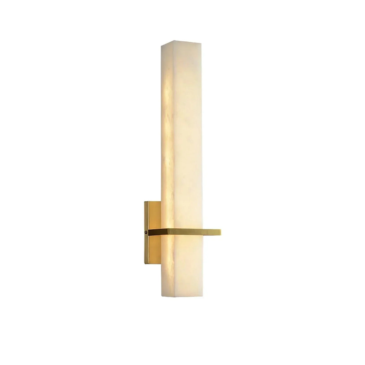 Eiriaya aplique de pared blanco alabastro latón moderno cuboide