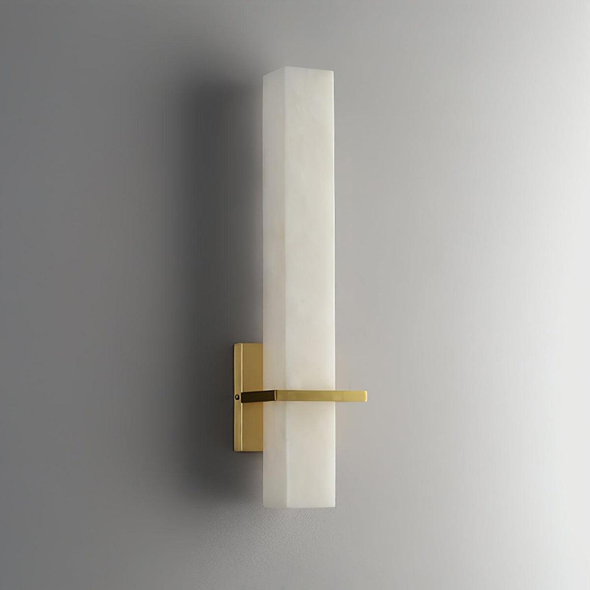 Ritta  Wall Lamp   White Alabaster Brass  Modern Cuboid