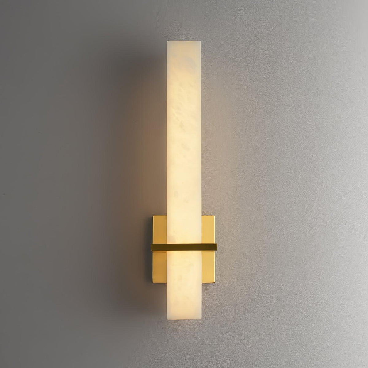 Ritta  Wall Lamp   White Alabaster Brass  Modern Cuboid
