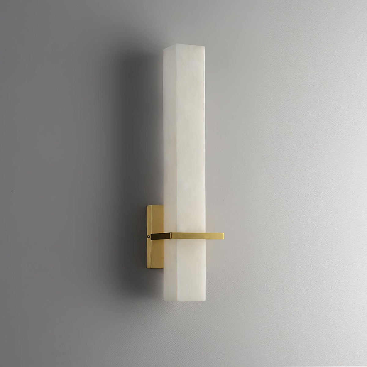 Eiriaya aplique de pared blanco alabastro latón moderno cuboide