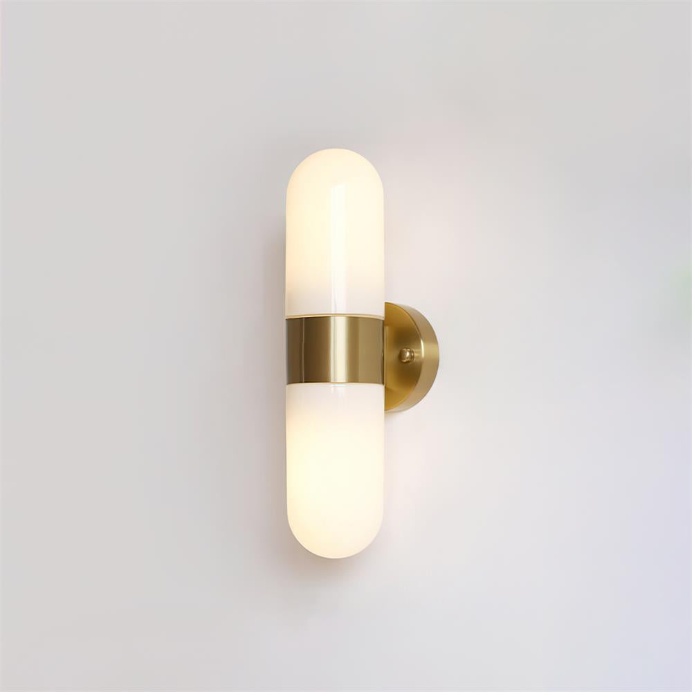Aplique de pared de metal y vidrio moderno minimalista vertical para dormitorio