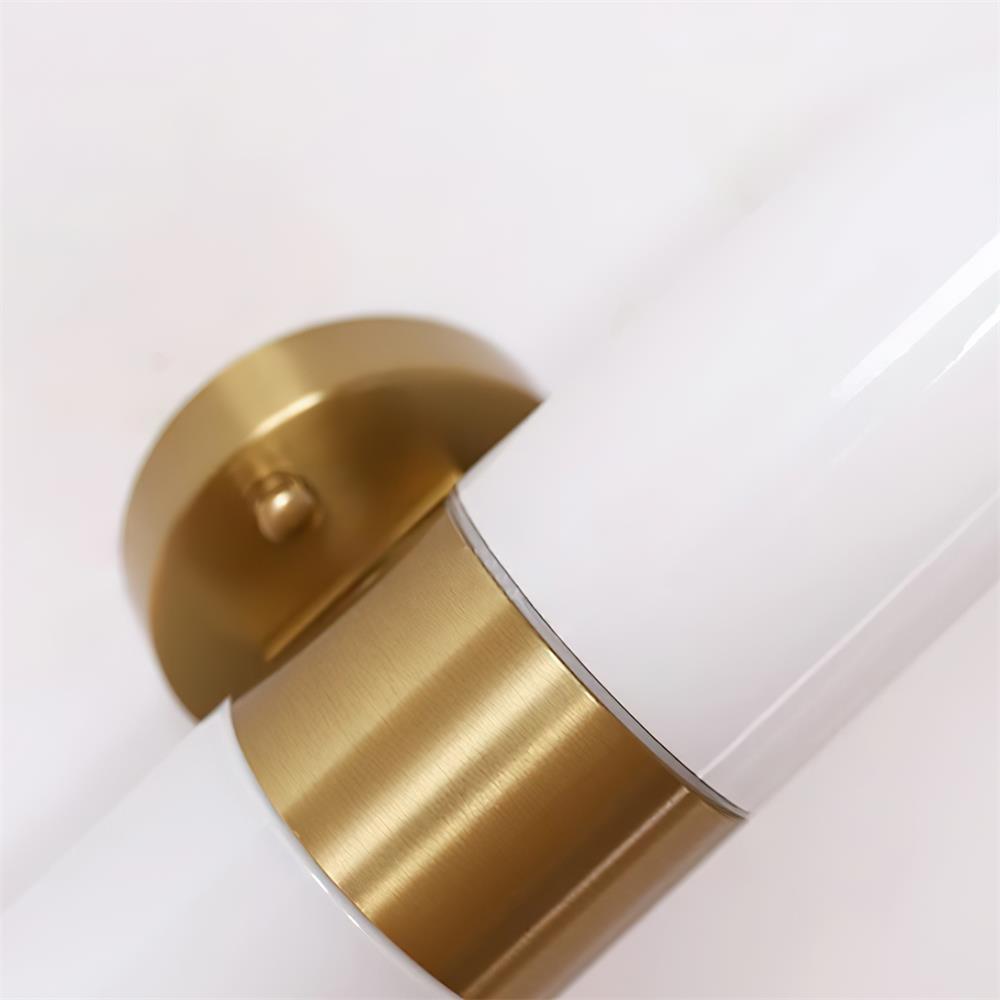Aplique de pared de metal y vidrio moderno minimalista vertical para dormitorio