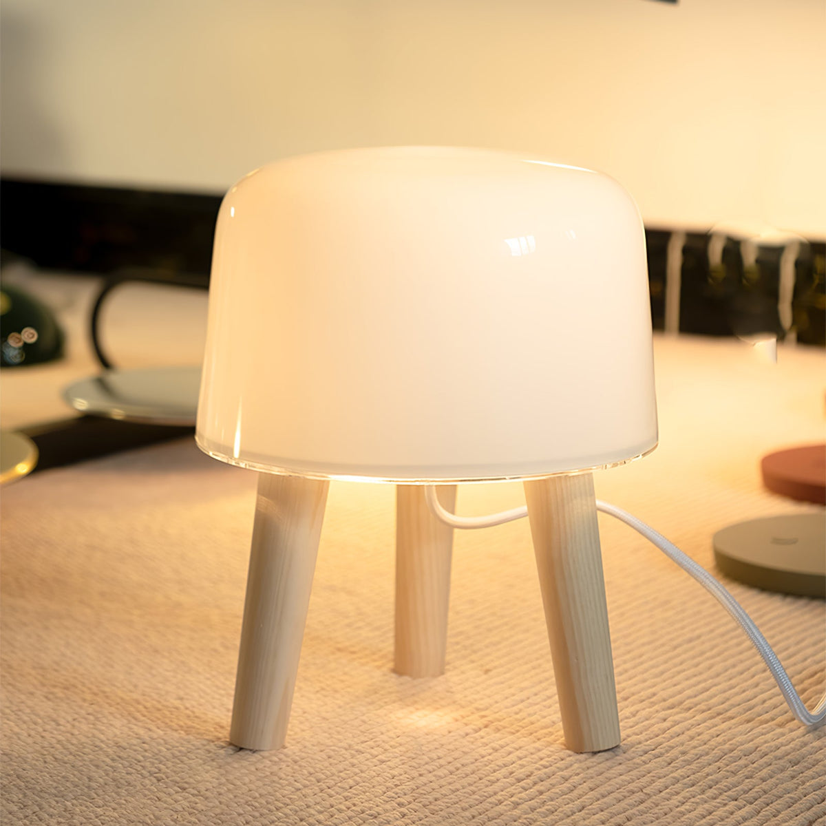 GlowPod lámpara de mesa de madera