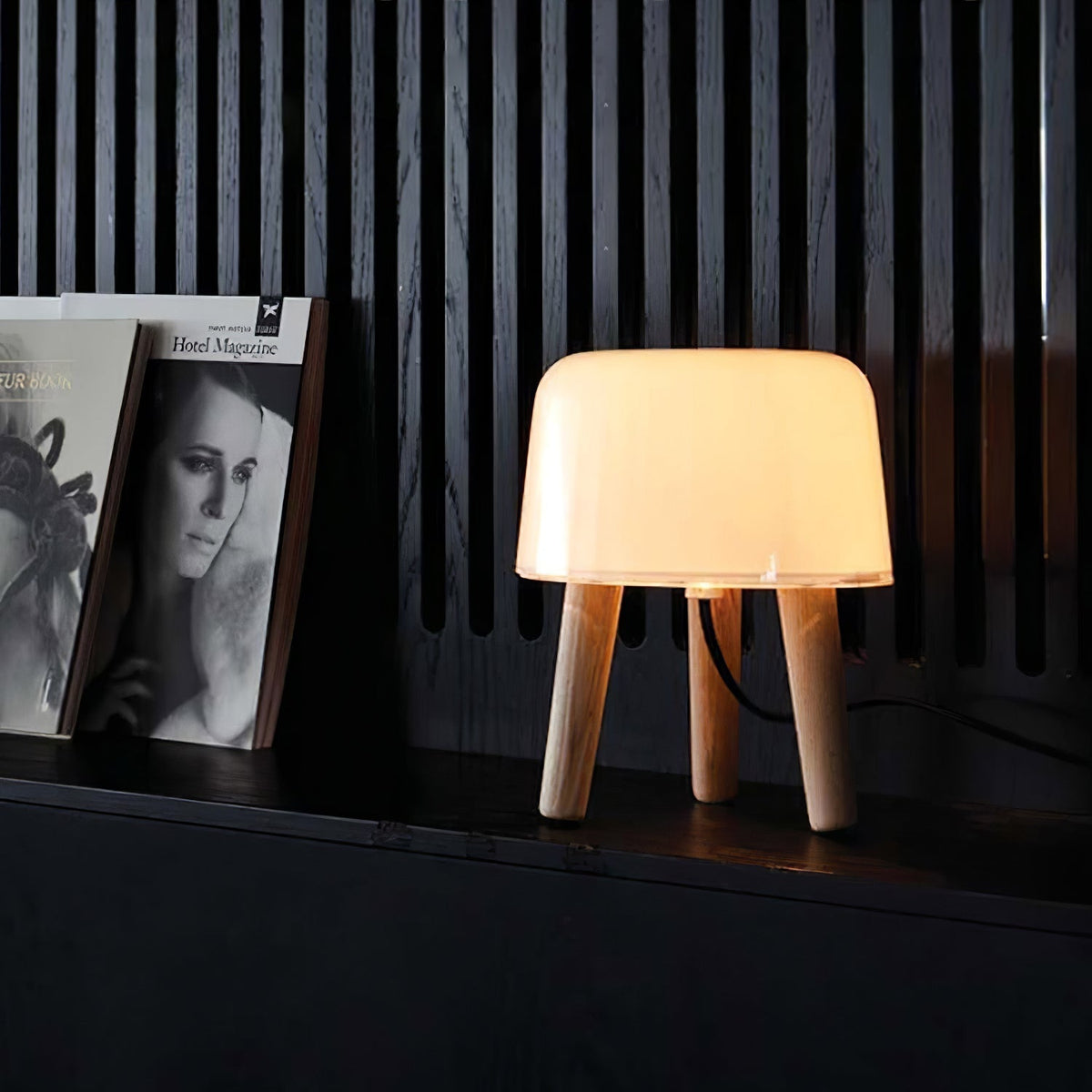 GlowPod lámpara de mesa de madera