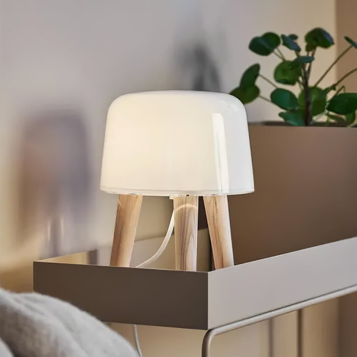 GlowPod lámpara de mesa de madera