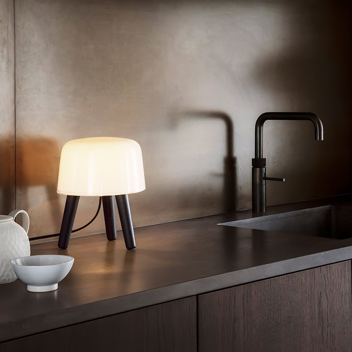 GlowPod lámpara de mesa de madera