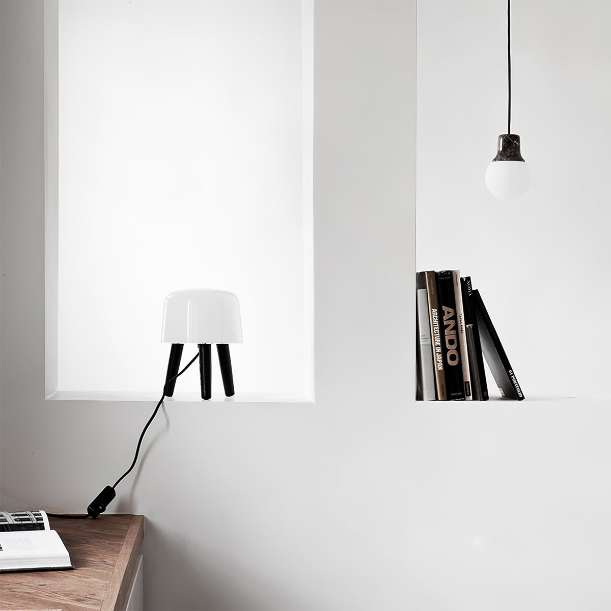 GlowPod lámpara de mesa de madera