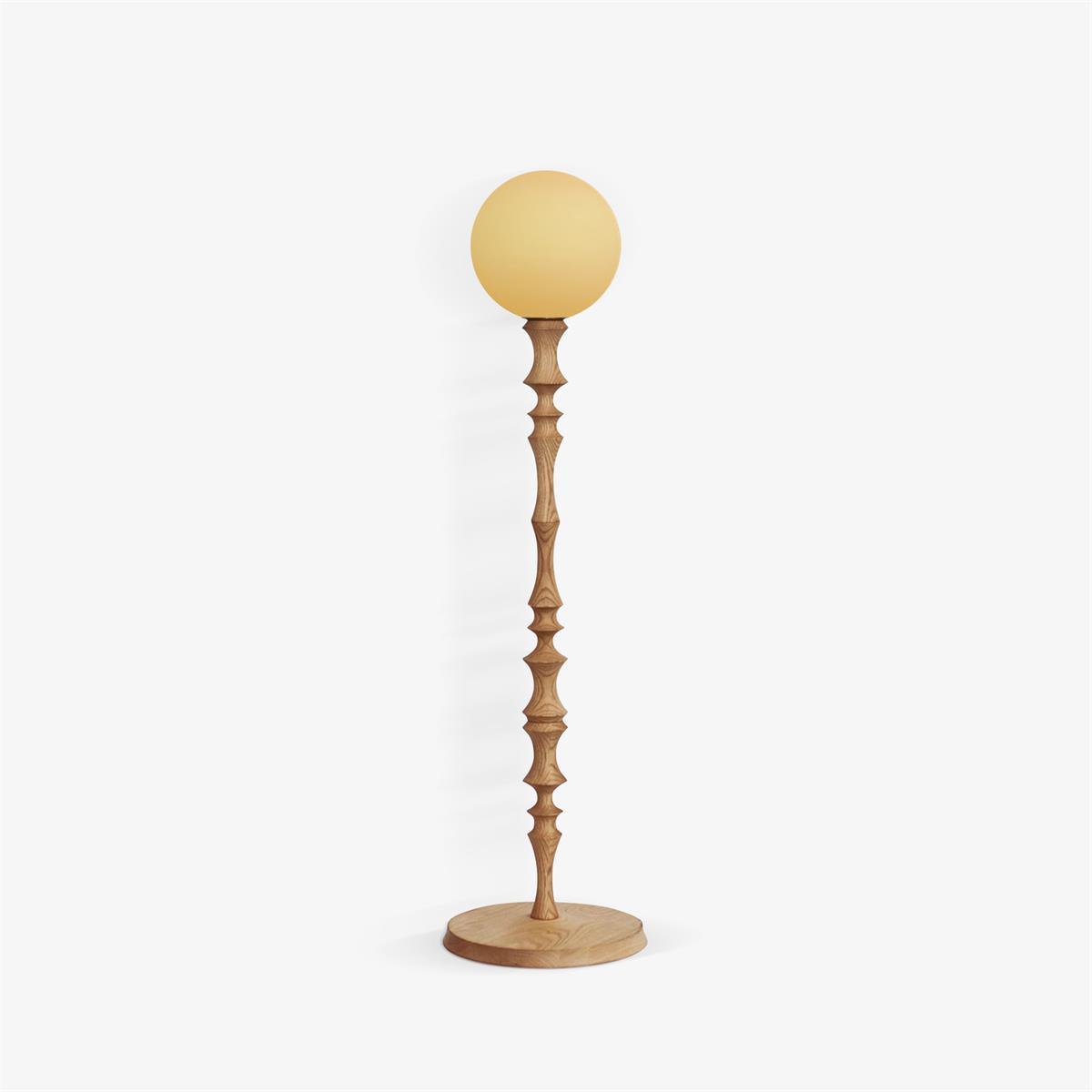 Vilten lámpara de pie elegante de madera