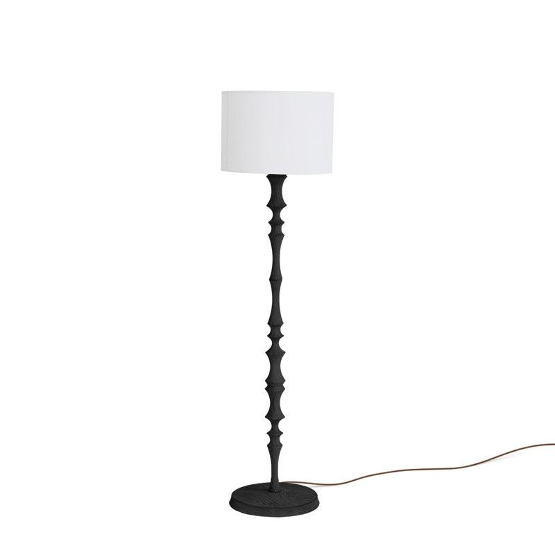 Vilten lámpara de pie elegante de madera