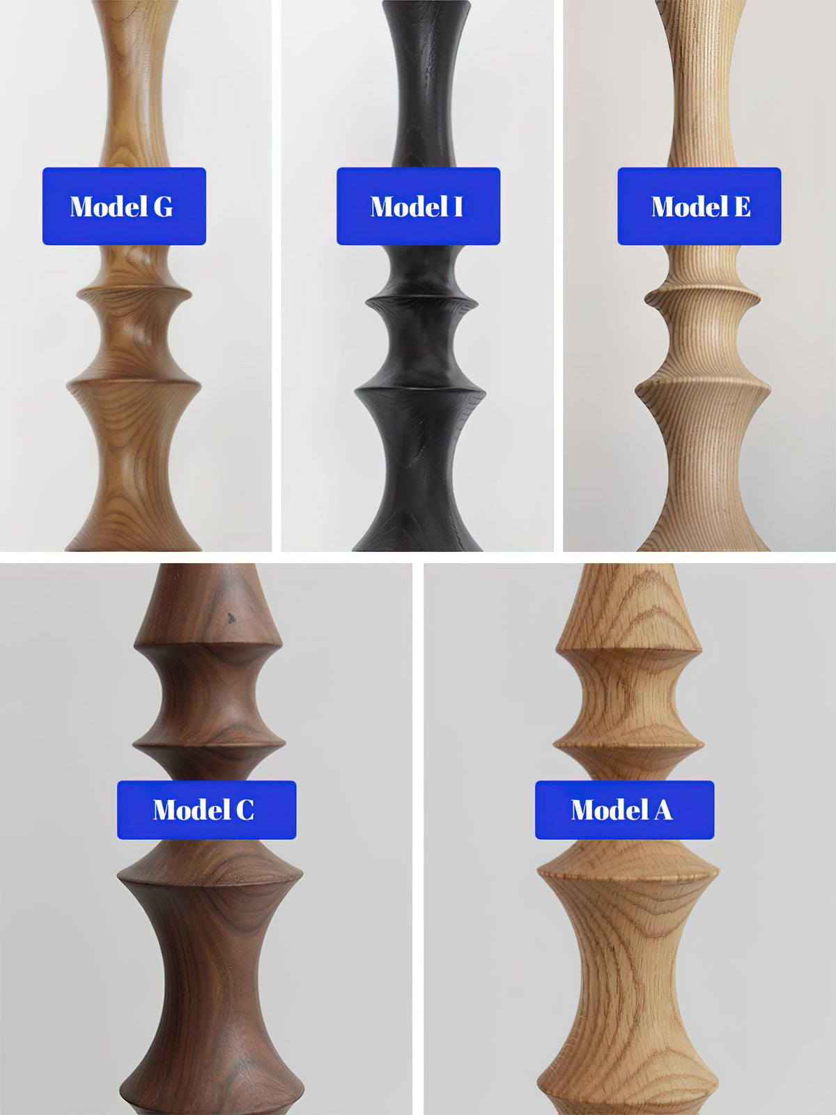 Vilten lámpara de pie elegante de madera