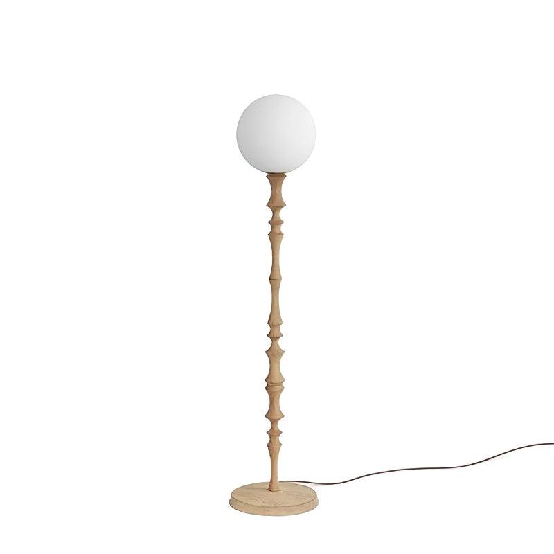 Vilten lámpara de pie elegante de madera