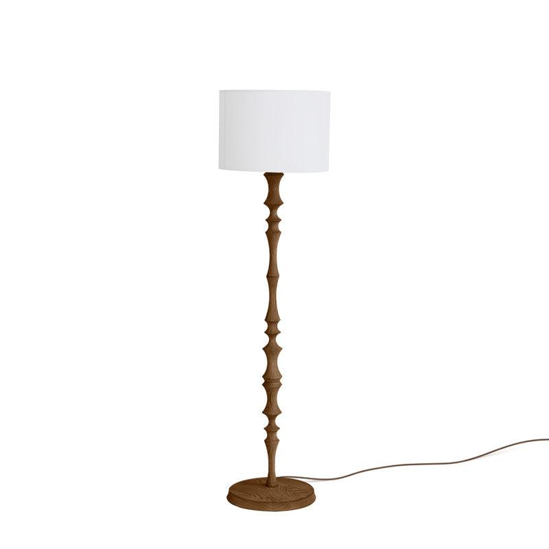 Vilten lámpara de pie elegante de madera