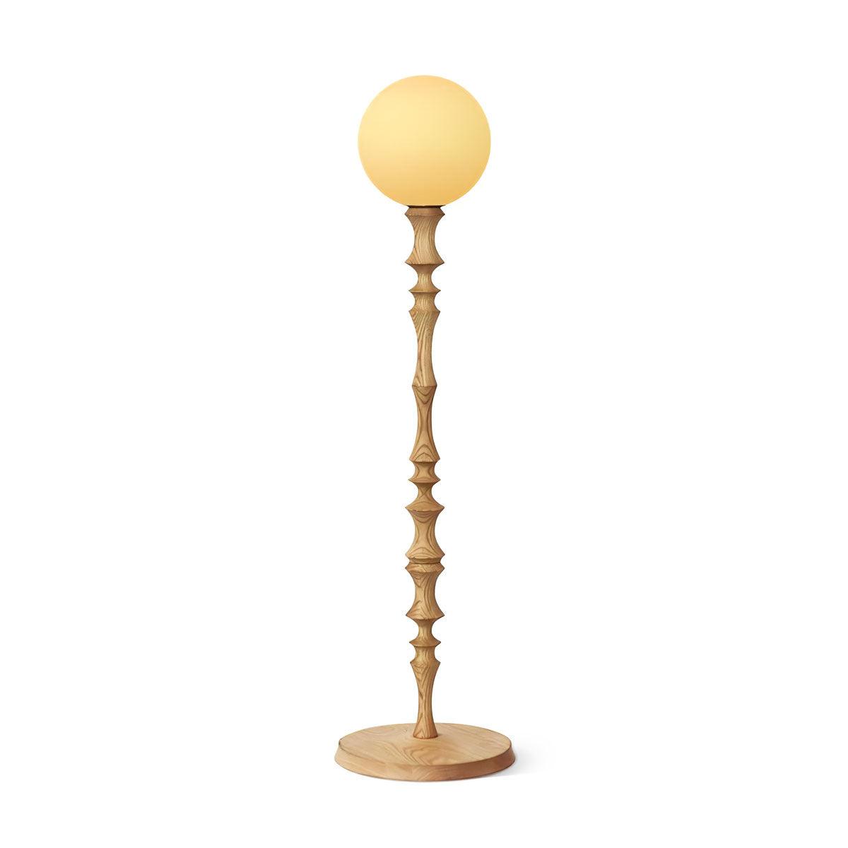 Vilten lámpara de pie elegante de madera