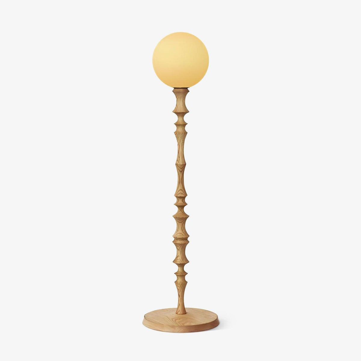 Vilten lámpara de pie elegante de madera