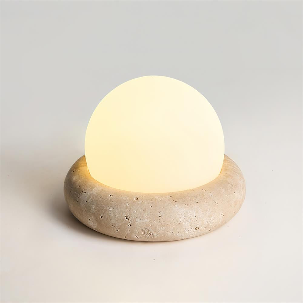 Caliror lámpara de mesa con esfera de travertino