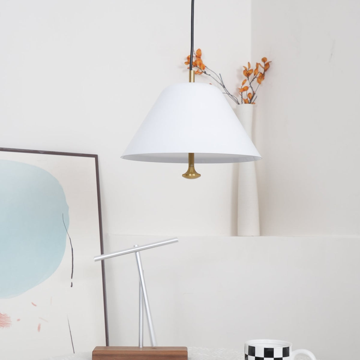 Evir lámpara colgante en vidrio, latón y estilo minimalista