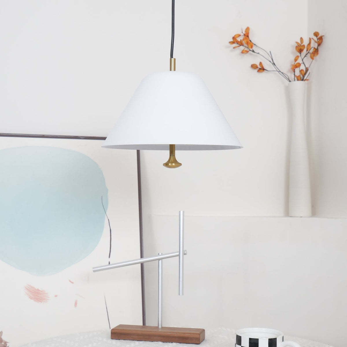 Evir lámpara colgante en vidrio, latón y estilo minimalista