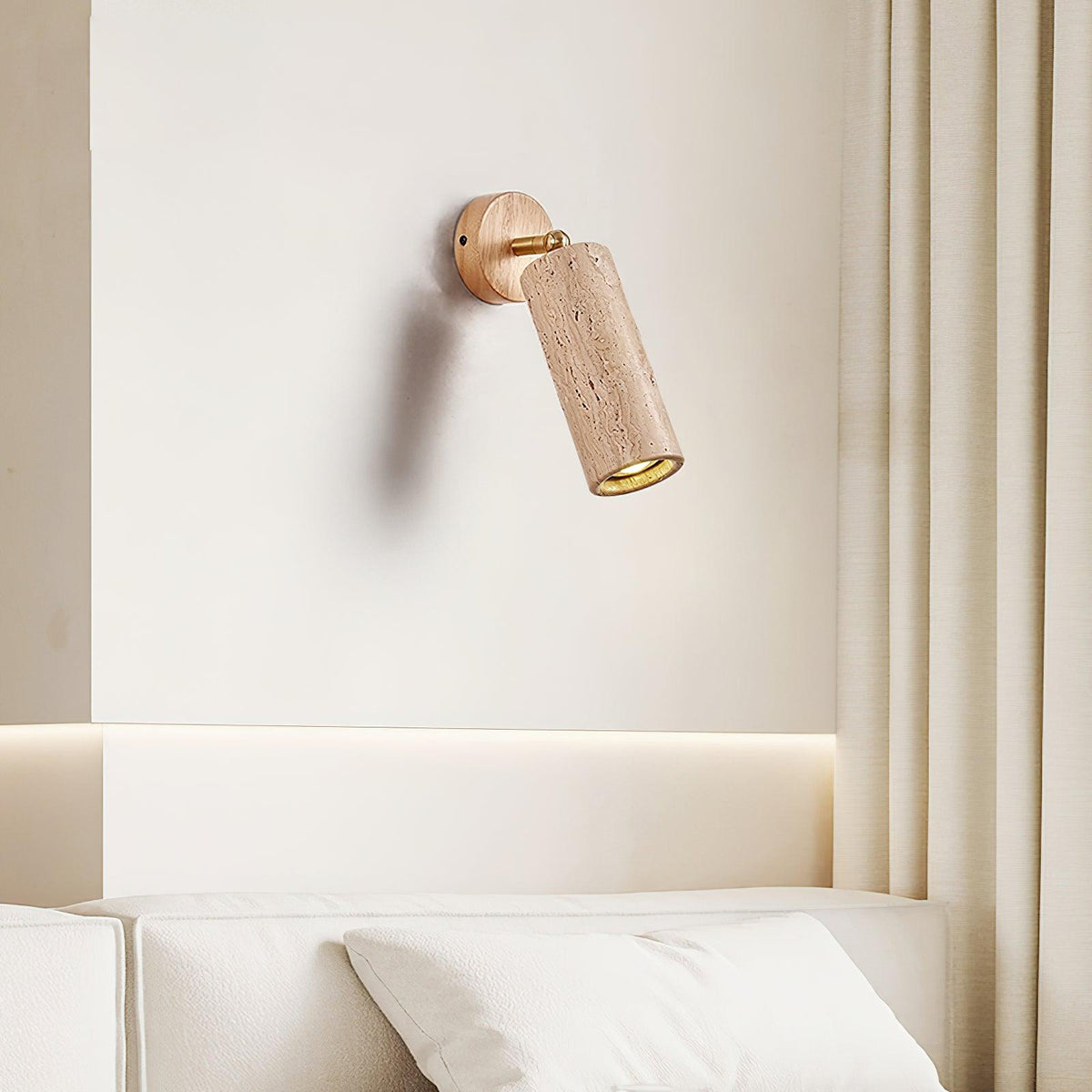 Delo aplique de pared ajustable de travertino