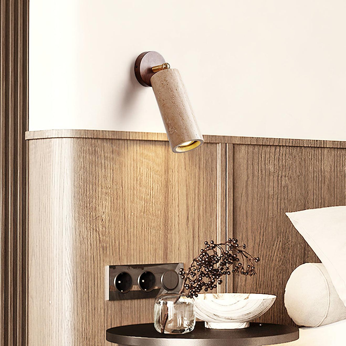 Delo aplique de pared ajustable de travertino