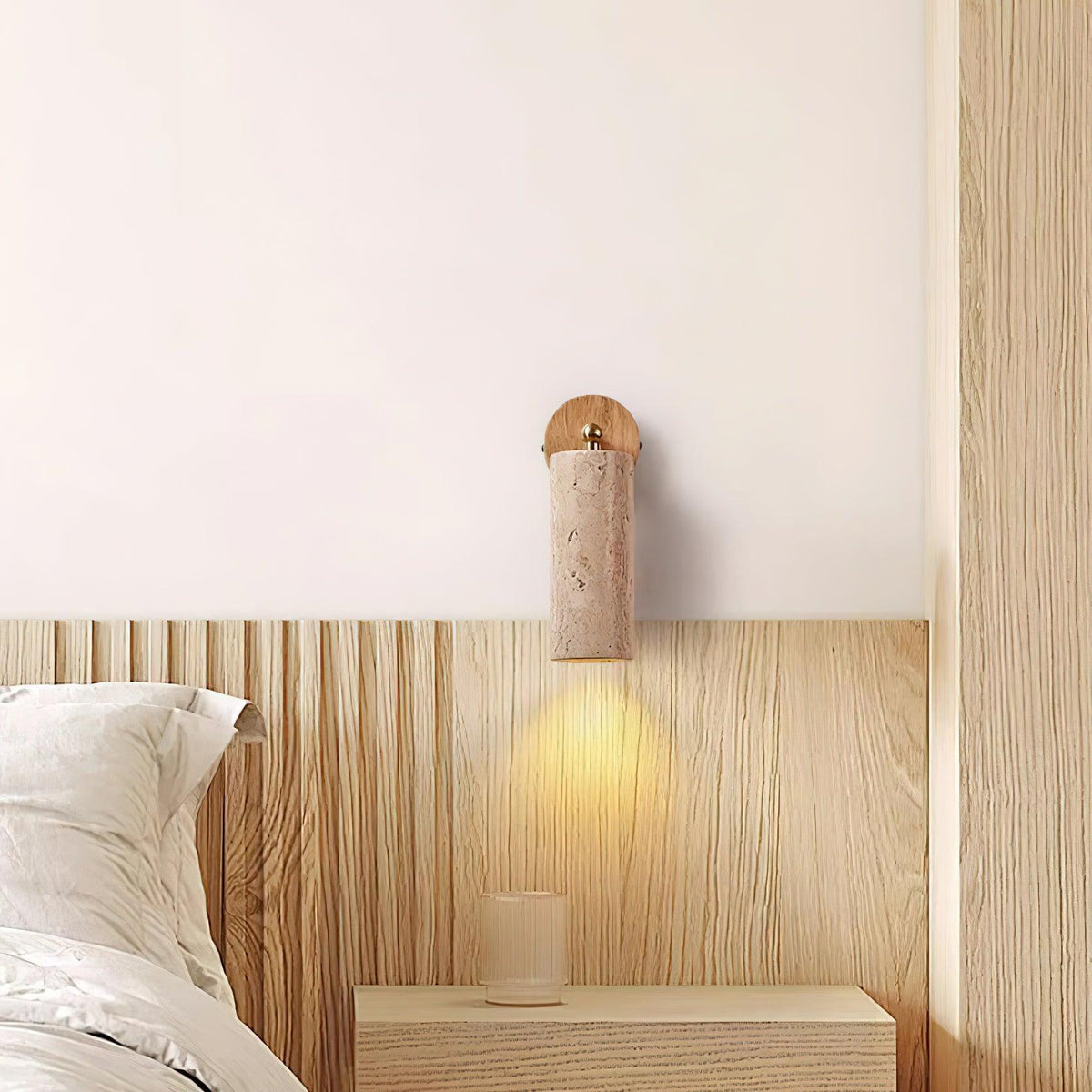 Delo aplique de pared ajustable de travertino