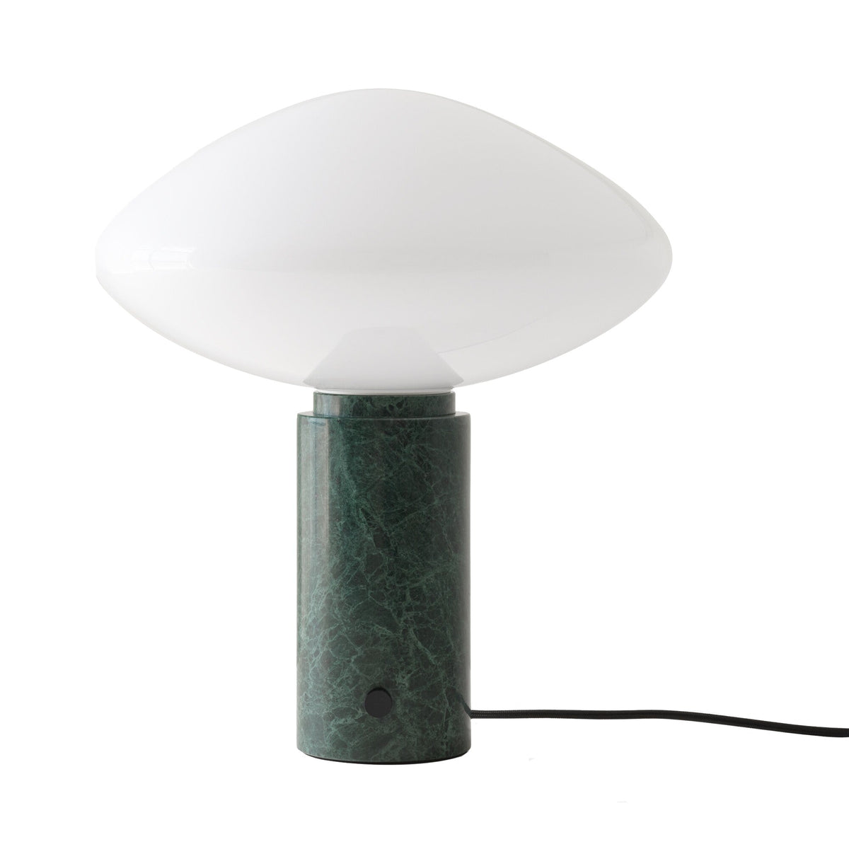 Lioralira lámpara de mesa con pantalla de vidrio y base de mármol verde