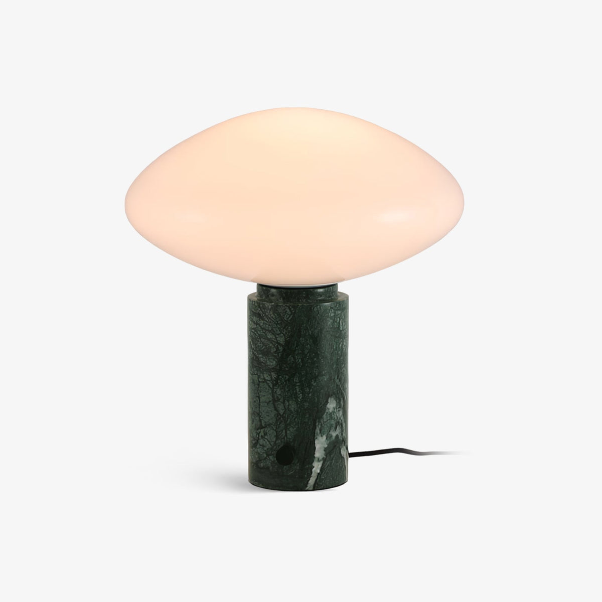 Lioralira lámpara de mesa con pantalla de vidrio y base de mármol verde