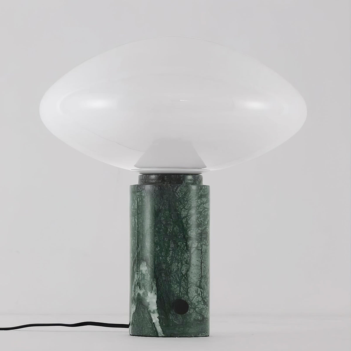 Lioralira lámpara de mesa con pantalla de vidrio y base de mármol verde