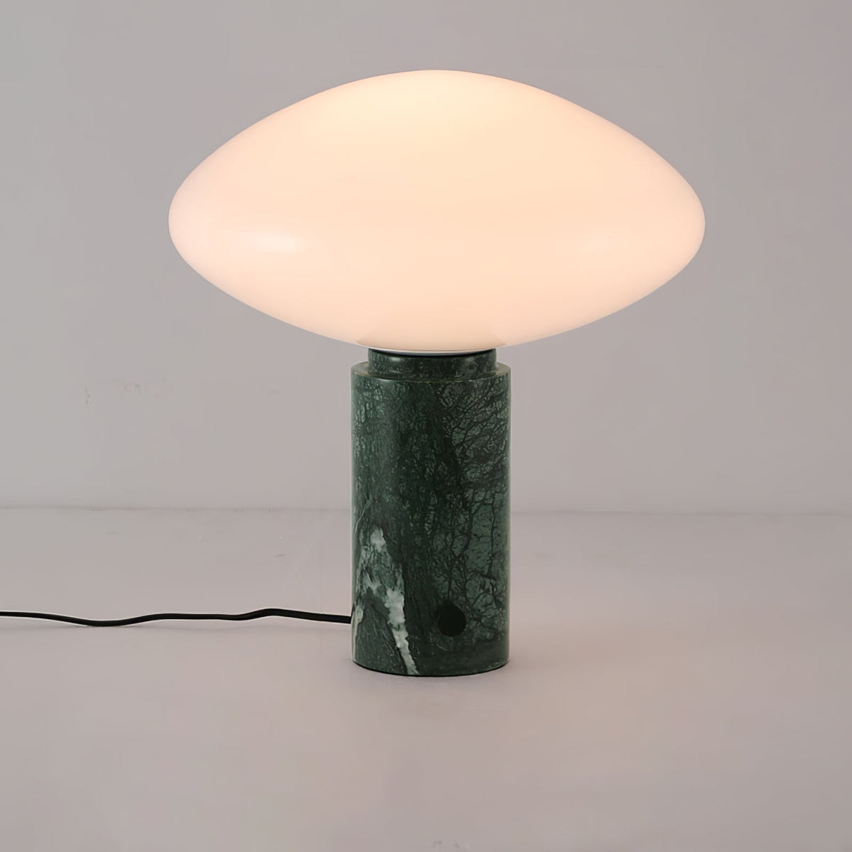 Lioralira lámpara de mesa con pantalla de vidrio y base de mármol verde