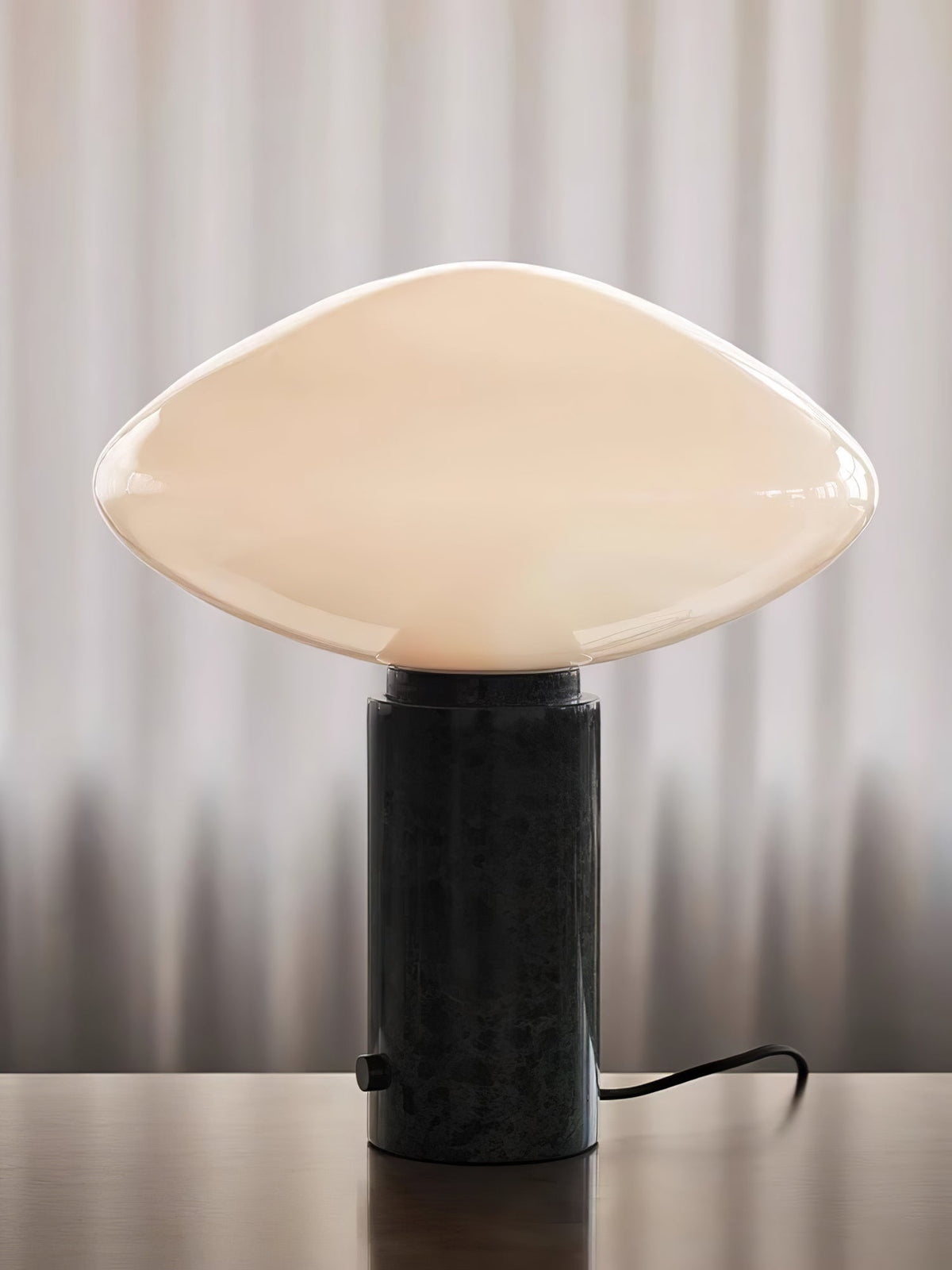 Lioralira lámpara de mesa con pantalla de vidrio y base de mármol verde