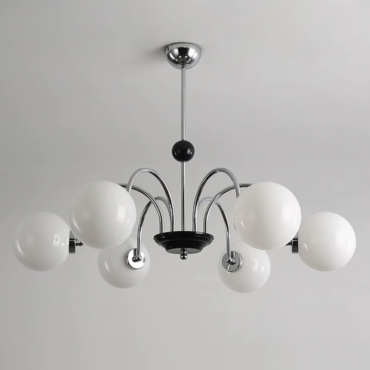 Lámpara de araña con brazos curvos y globos modernos estilo para comedor esfera