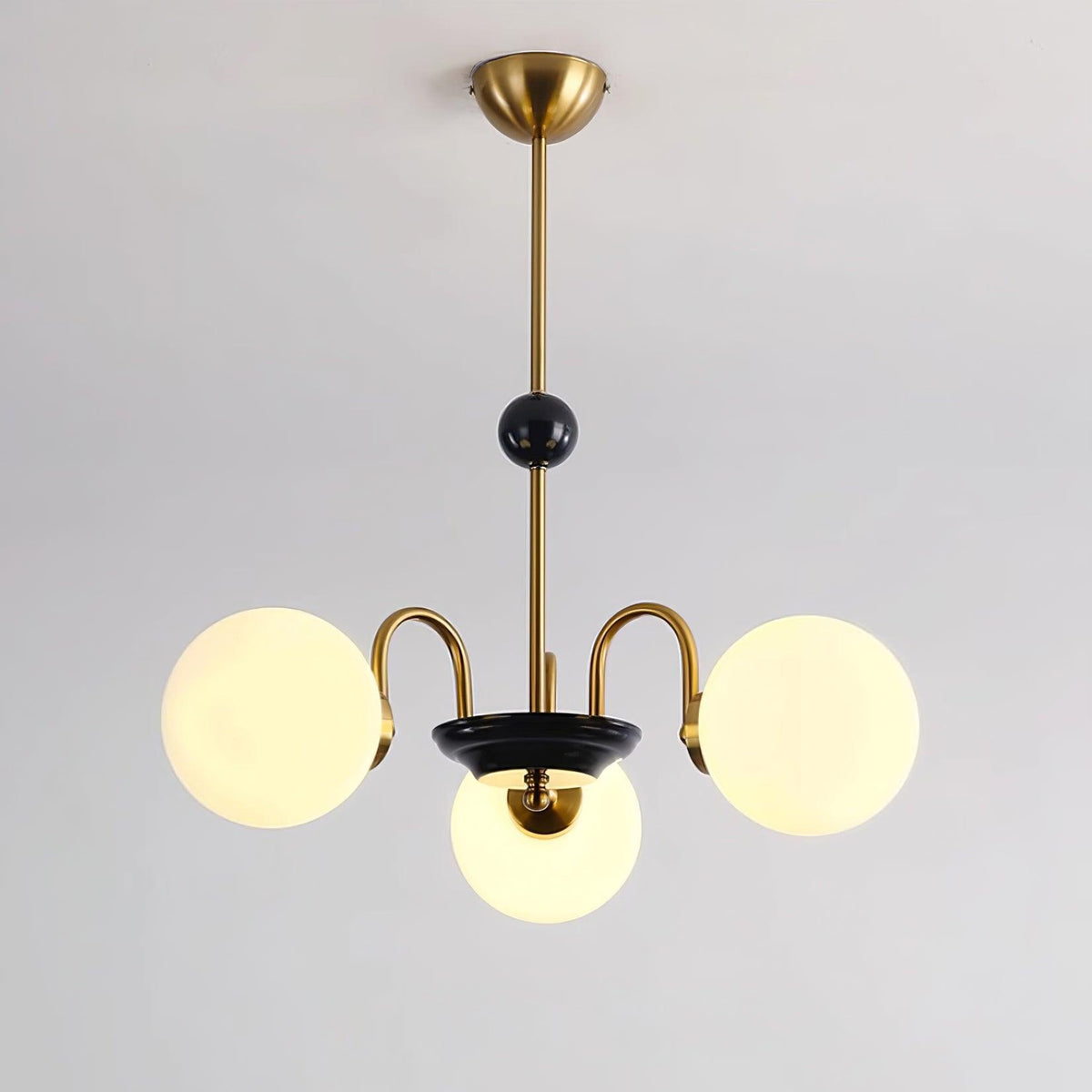 Lámpara de araña con brazos curvos y globos modernos estilo para comedor esfera
