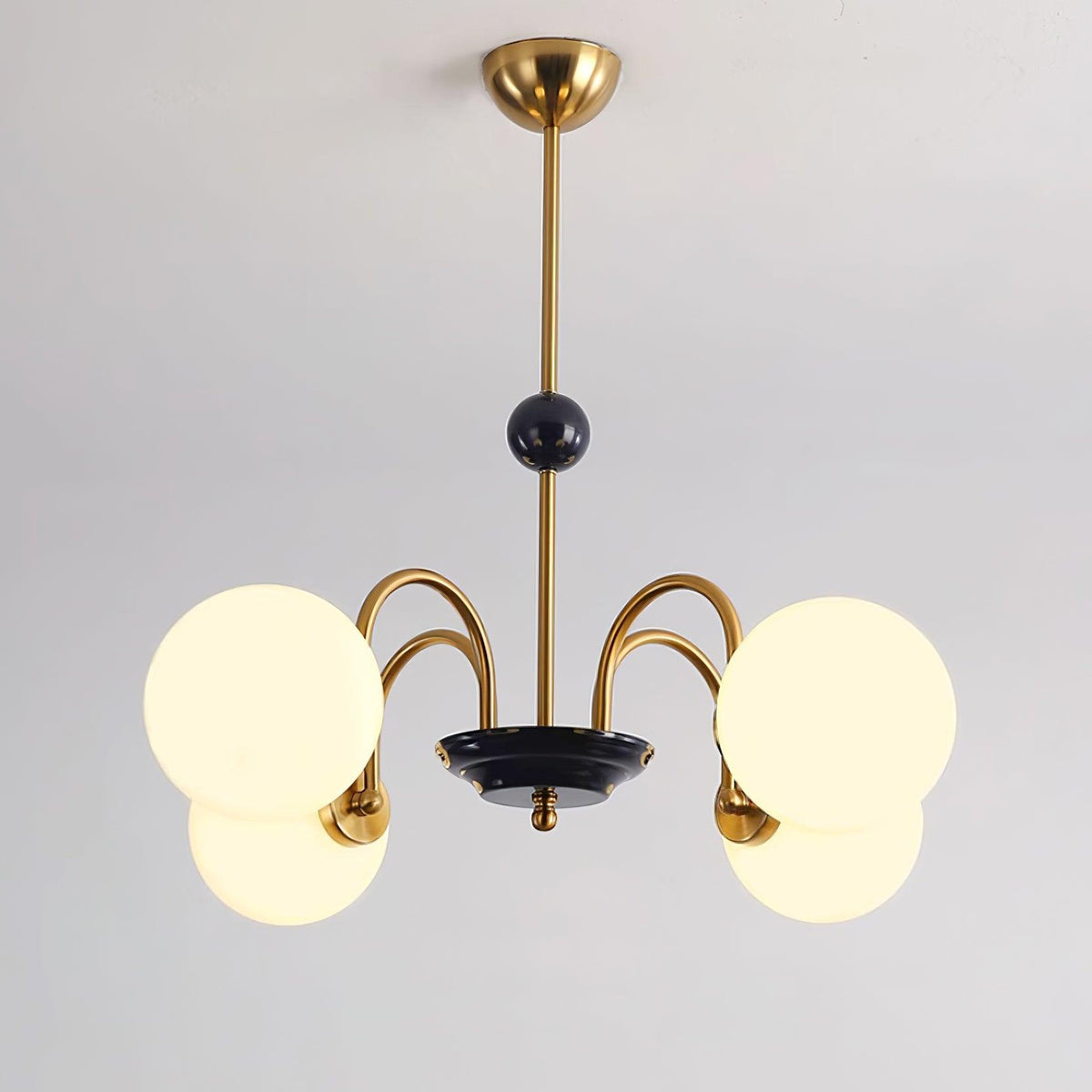 Lámpara de araña con brazos curvos y globos modernos estilo para comedor esfera