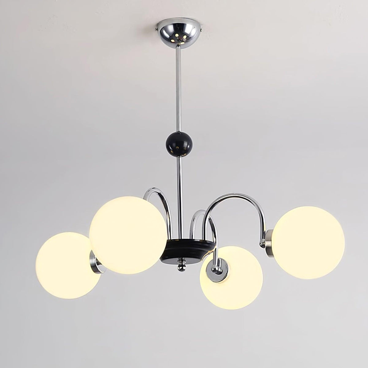 Lámpara de araña con brazos curvos y globos modernos estilo para comedor esfera