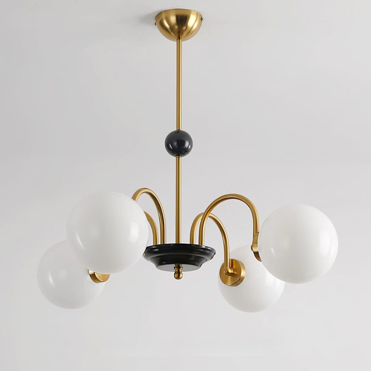Lámpara de araña con brazos curvos y globos modernos estilo para comedor esfera