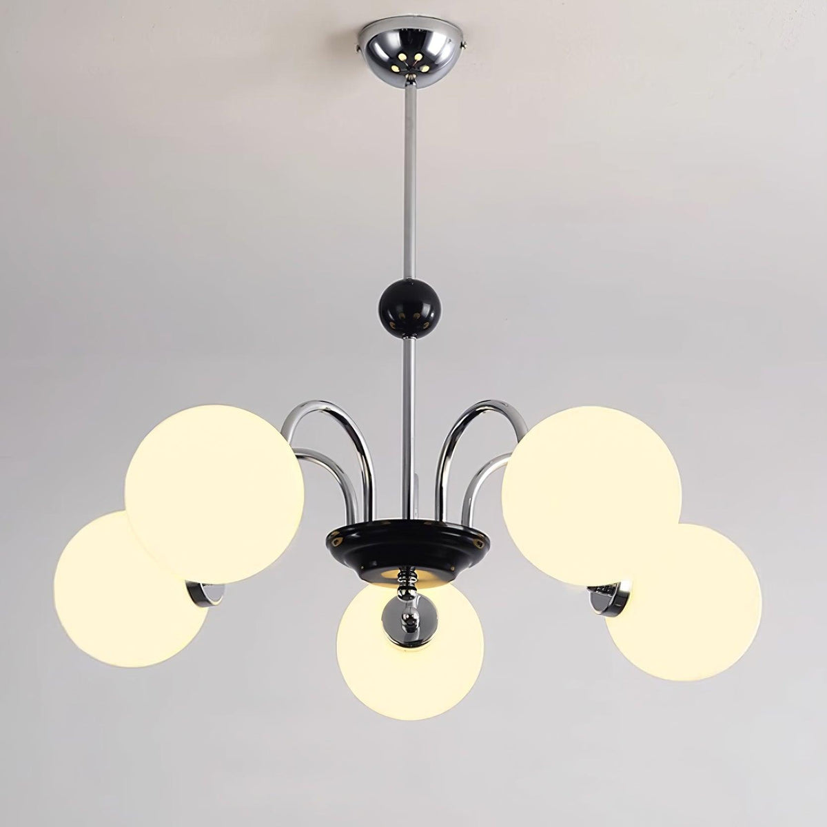 Lámpara de araña con brazos curvos y globos modernos estilo para comedor esfera