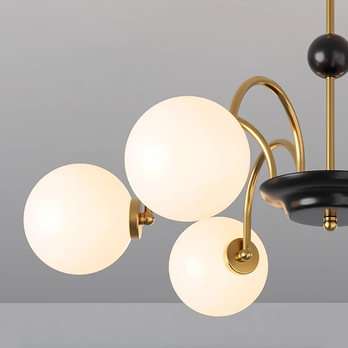 Lámpara de araña con brazos curvos y globos modernos estilo para comedor esfera