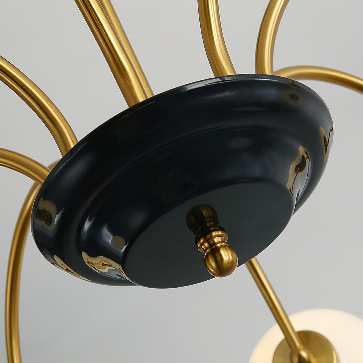 Lámpara de araña con brazos curvos y globos modernos estilo para comedor esfera
