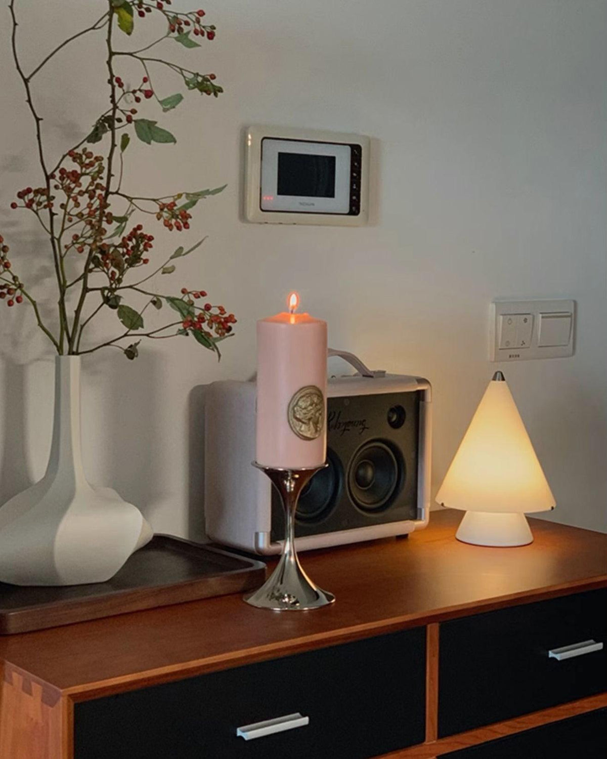 Lrtvin lámpara de mesa minimalista de vidrio